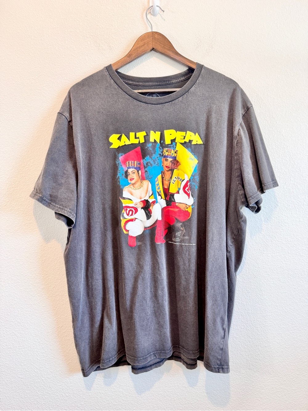 Salt-N-Pepa Graphic Tee 3XL Washed Charcoal 90s Hip Hop Streetwear Cotton H83